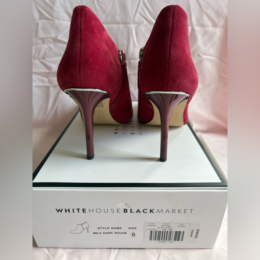 White House Black Market Dark Rouge Ankle Booties - Picture 3 of 11
